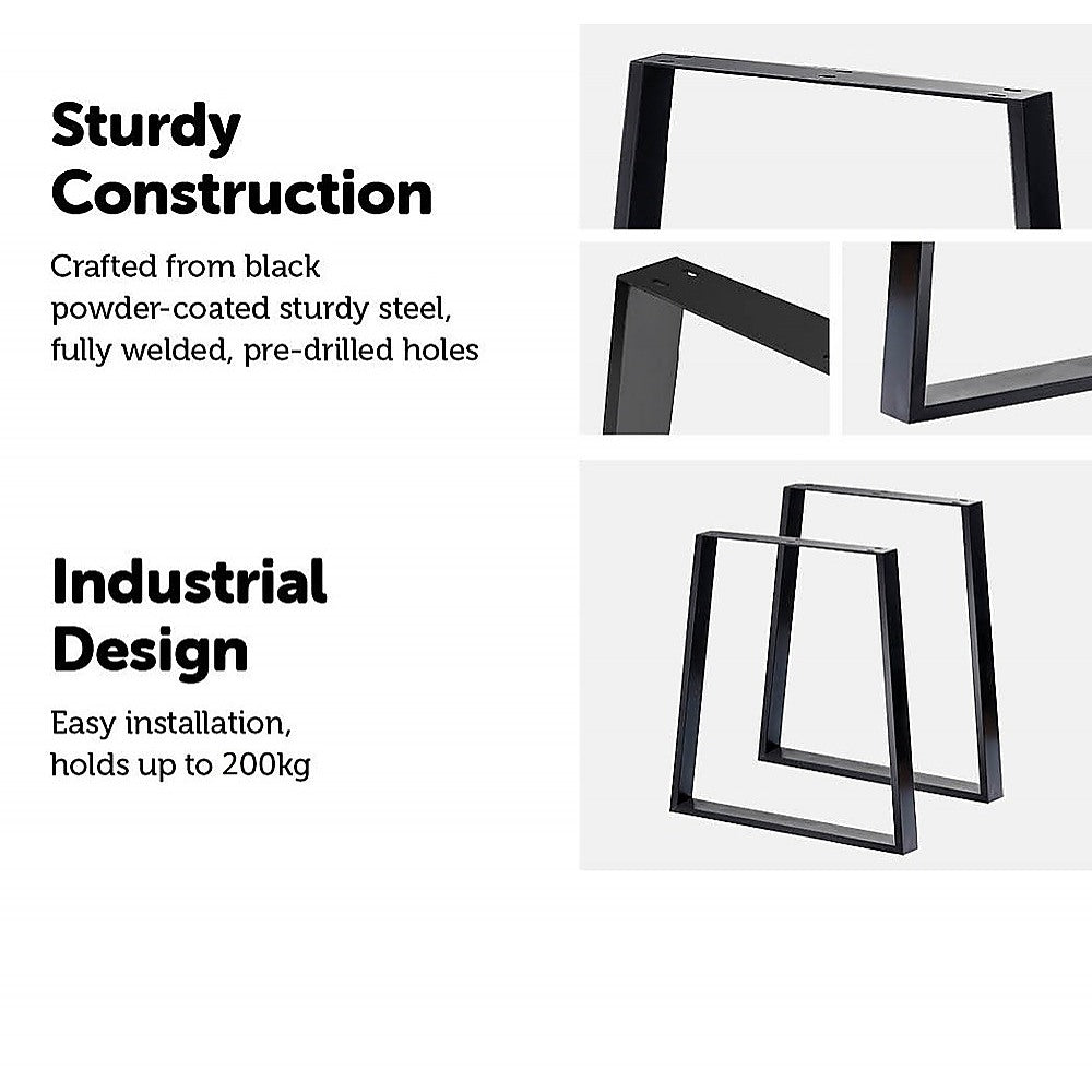 Trapezium Shaped Table Bench Desk Legs | Retro Industrial Design | Fully Welded