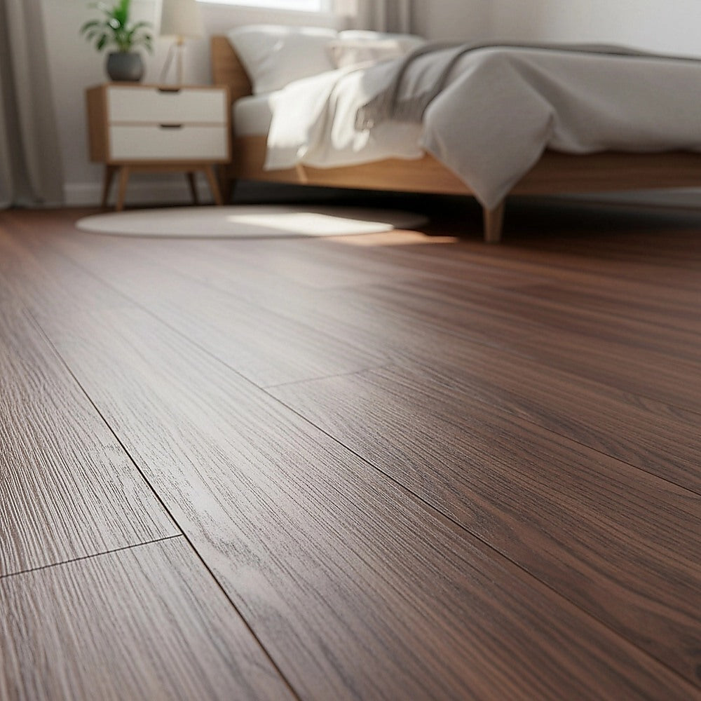 Vinyl Floor Tiles | Self Adhesive Flooring | Teak Wood Grain | 16 Pack | 2.3SQM