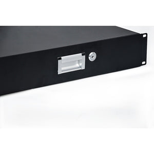 19" Rack Mount 2U Locking Drawer | Pro Audio DJ Server Rack Storage Cabinet