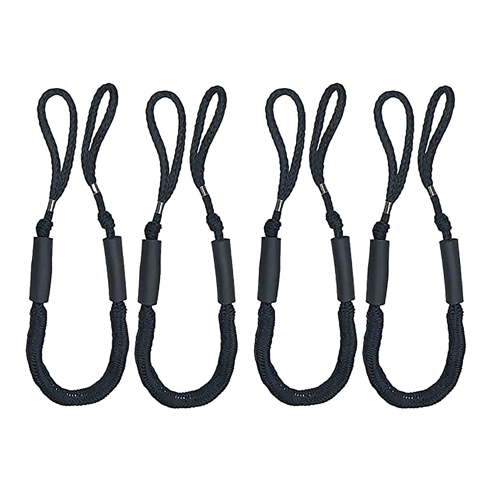 Marine Bungee Dock Line | 4-Pack | Boat Mooring Rope | Anchor Cord Stretchable