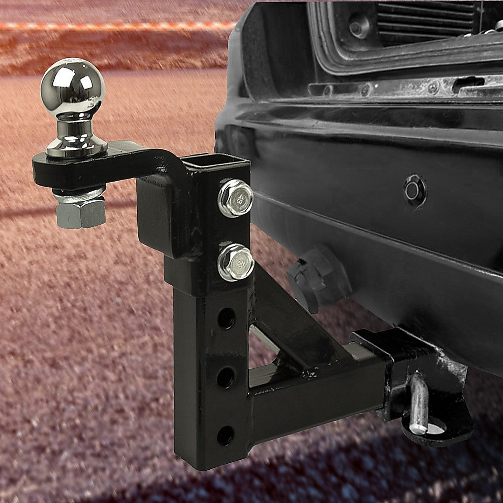 Adjustable Tow Bar Tongue Hitch | 50mm Ball | Drop Trailer for Caravan & 4WD