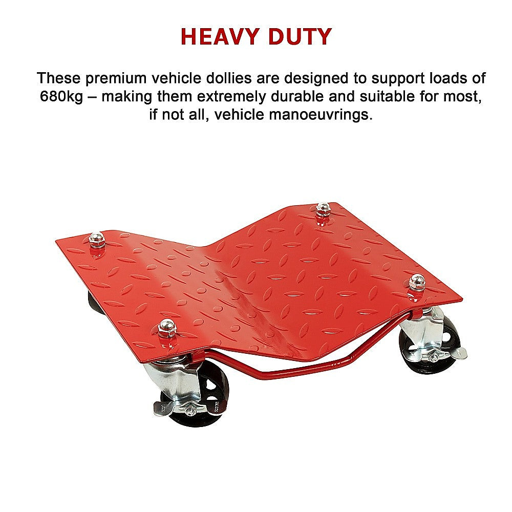 Auto Dolly Car Tire Skate Set | 12" x 16" | 6000LB Capacity | 4-Piece Repair Slide Set
