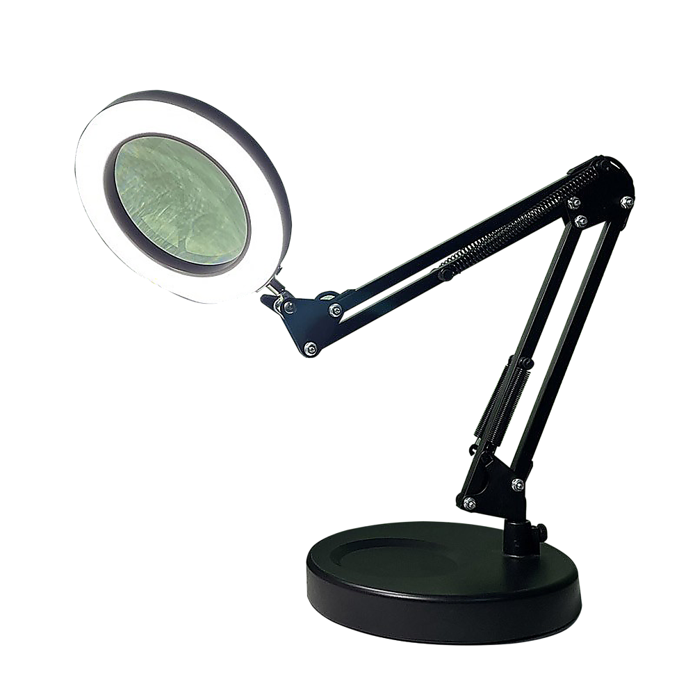 10X Magnifying Glass Desk Light Magnifier | LED Lamp with Base for Reading & Close Work