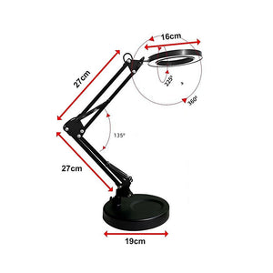 10X Magnifying Glass Desk Light Magnifier | LED Lamp with Base for Reading & Close Work