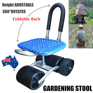 Portable Gardening Seat | Folding Stool | Adjustable Height with Kneeling Pad