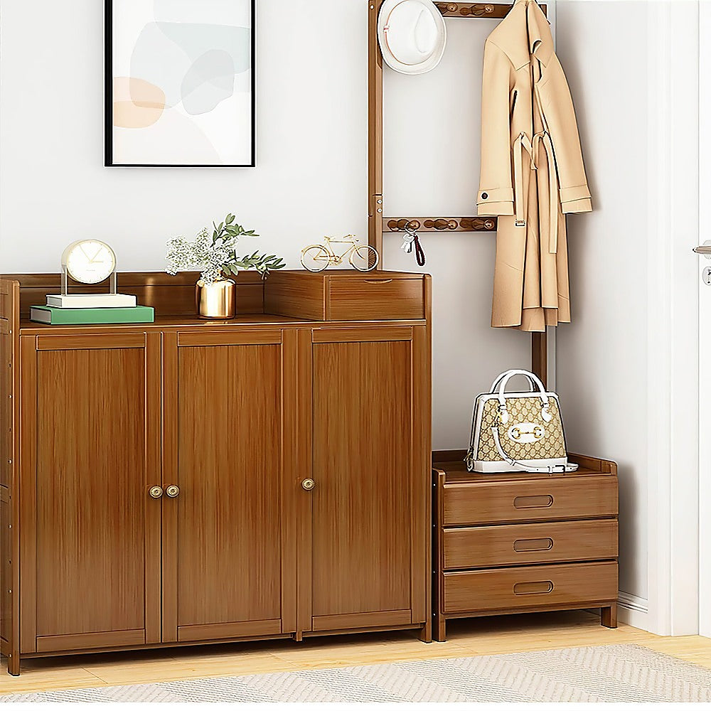 Modern Wooden Hall Stand | Minimalist Floor Coat Rack | Storage Drawer Included