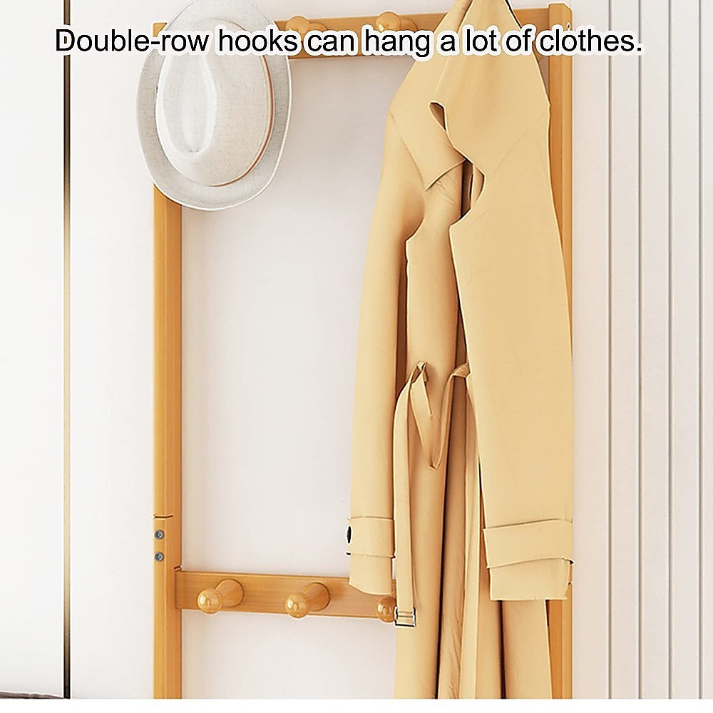 Wooden Hall Stand | Modern Minimalist Floor Coat Rack | Home Entryway Organizer with Drawer