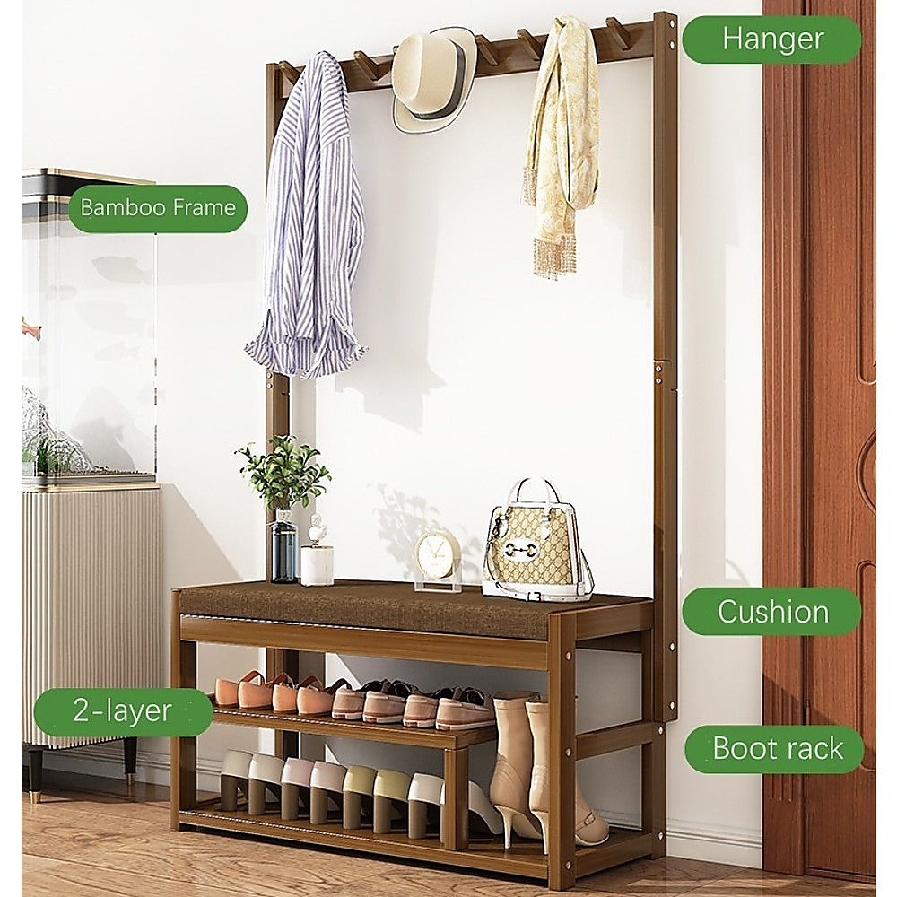 100cm Hallway Bench | Coat Rack Stand | Multifunctional Hall Shelf | Entryway