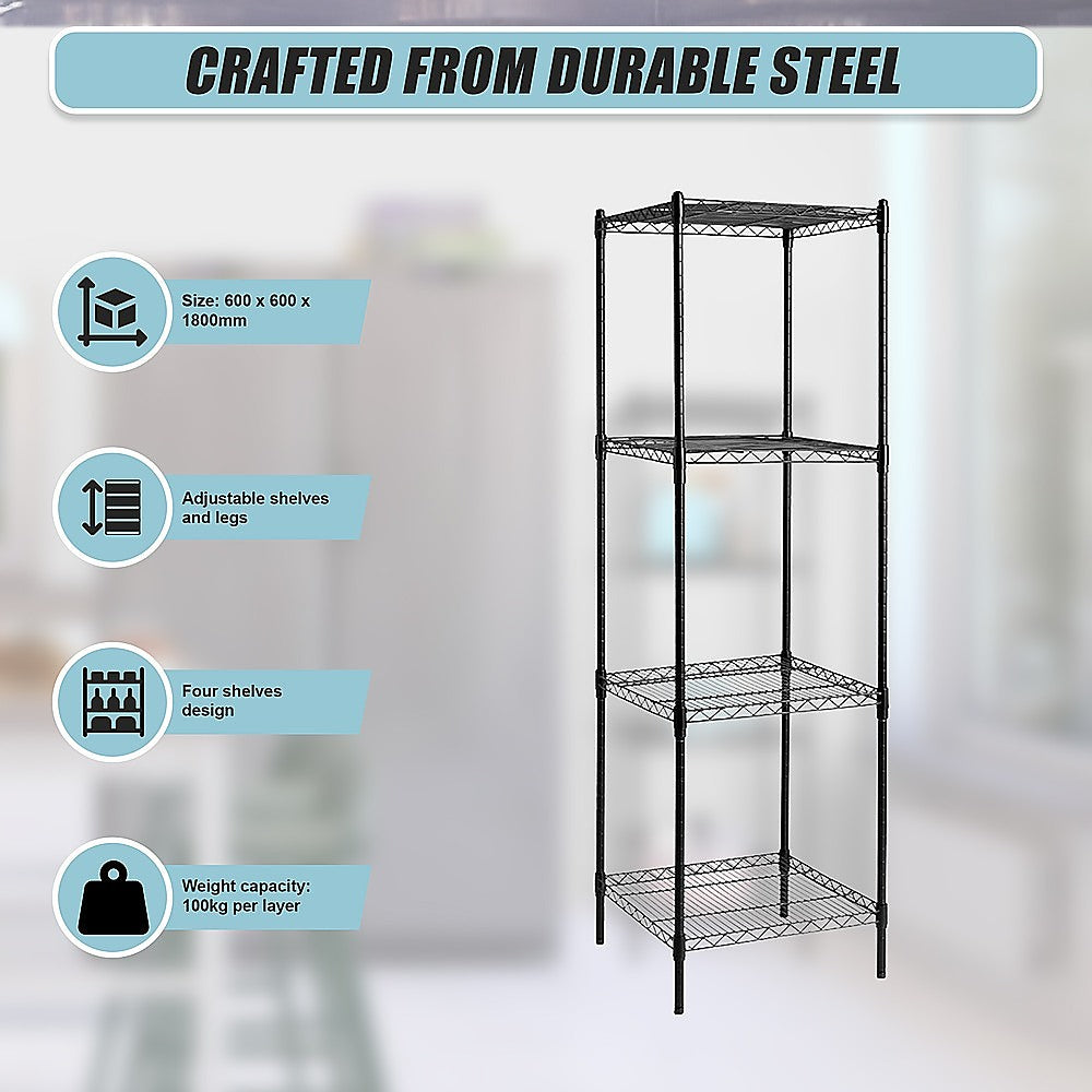 Modular Wire Storage Shelf | 600 x 600 x 1800mm | Steel Shelving
