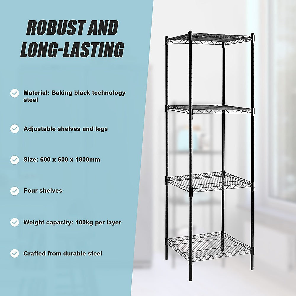 Modular Wire Storage Shelf | 600 x 600 x 1800mm | Steel Shelving