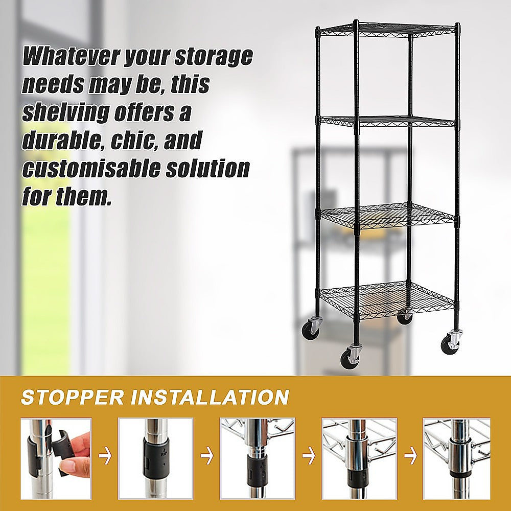 Modular Wire Storage Shelf | 600 x 600 x 1800mm | Steel Shelving