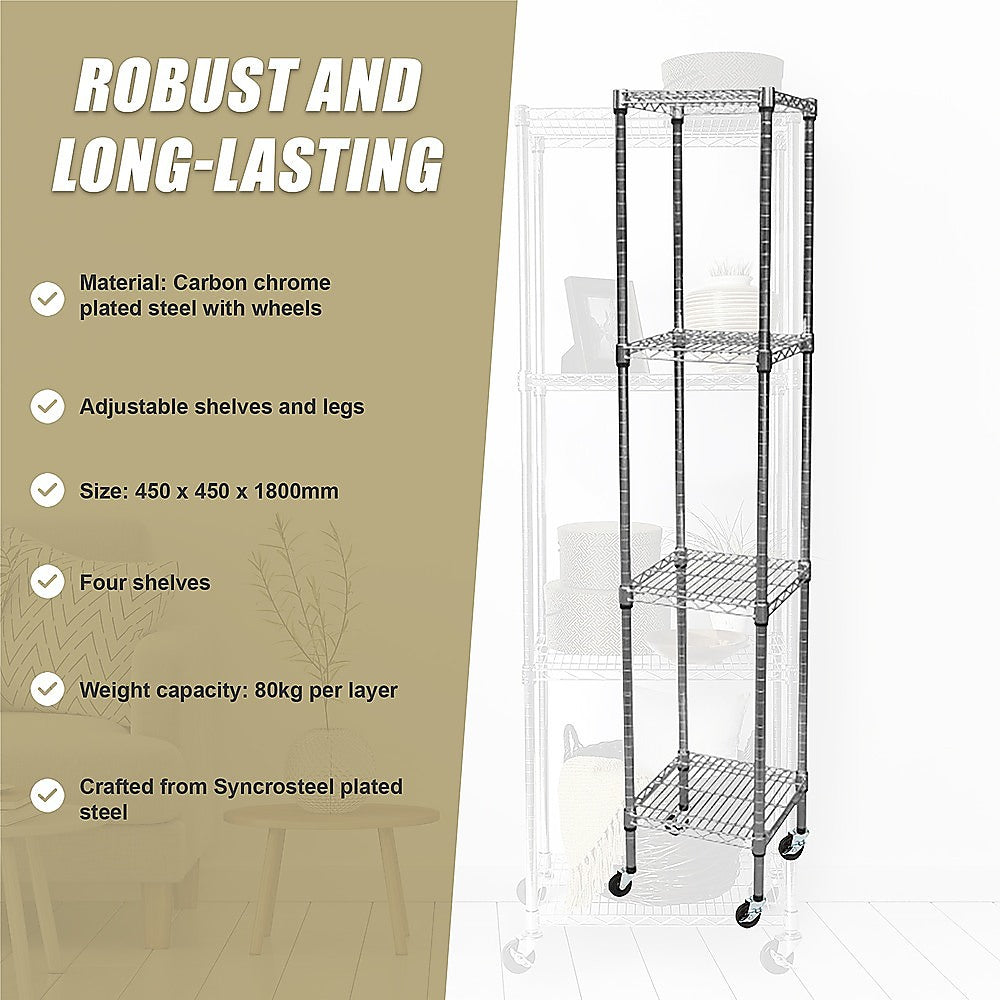 Modular Wire Storage Shelf | 450 x 450 x 1800mm | Steel Shelving