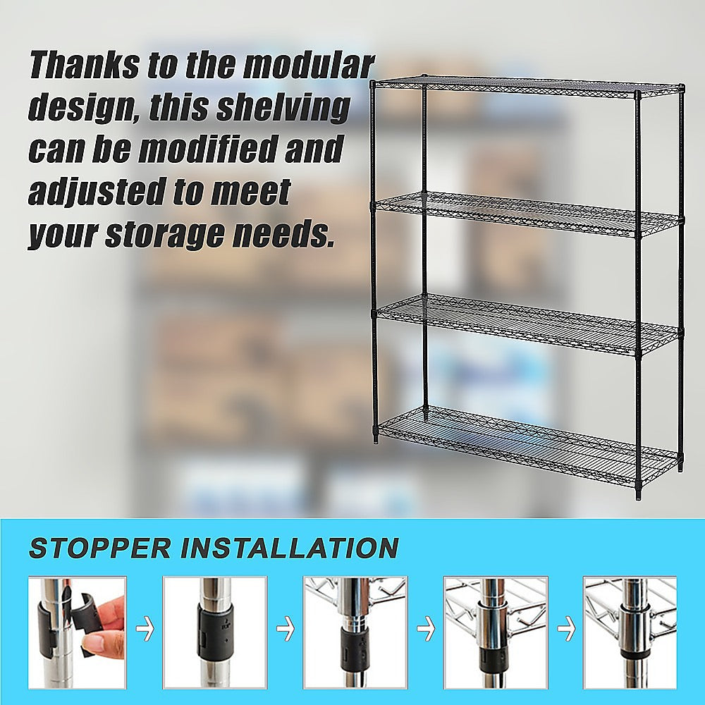 Modular Wire Storage Shelf | 1200 x 600 x 1800mm | Steel Shelving