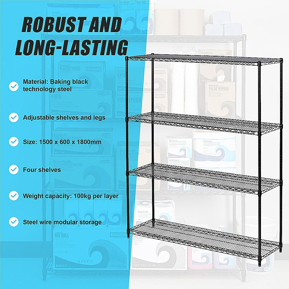 Modular Wire Storage Shelf | 1200 x 600 x 1800mm | Steel Shelving