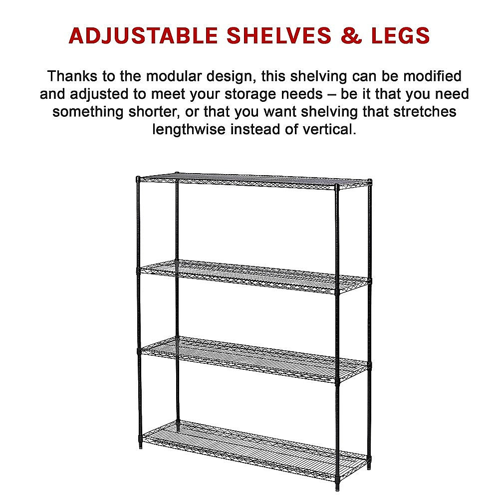 Modular Wire Storage Shelf | 1200 x 600 x 1800mm | Steel Shelving