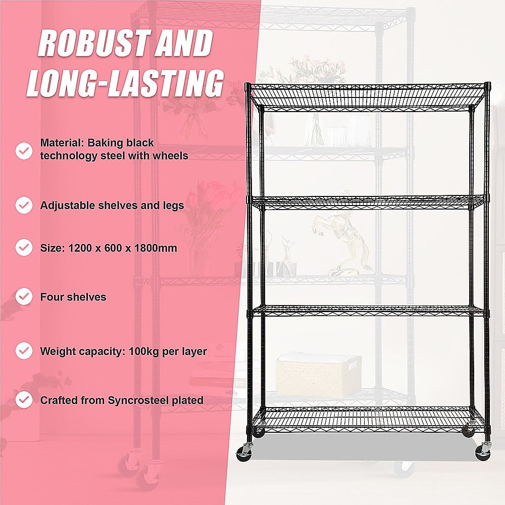 Modular Wire Storage Shelf | 1200 x 600 x 1800mm | Steel Shelving
