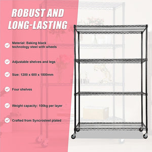 Modular Wire Storage Shelf | 1200 x 600 x 1800mm | Steel Shelving