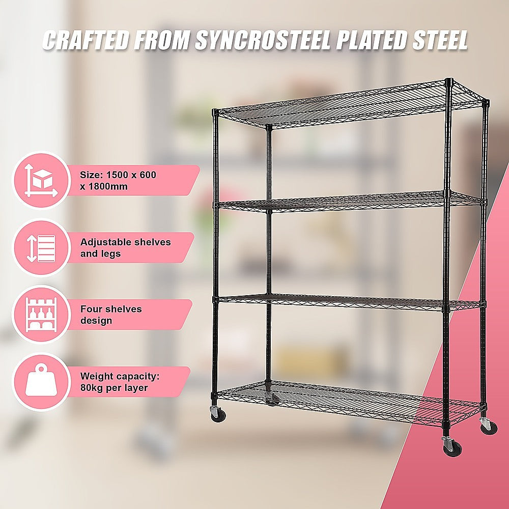 Modular Wire Storage Shelf | 1200 x 600 x 1800mm | Steel Shelving