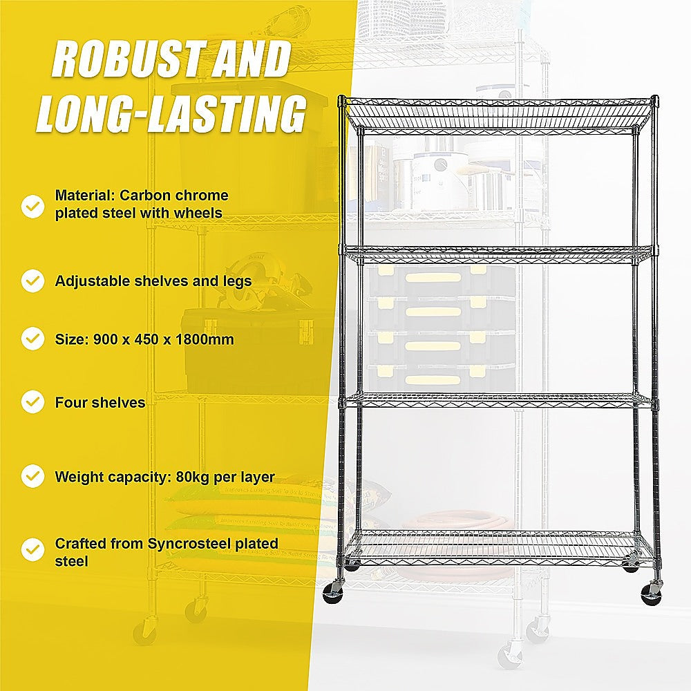 Modular Wire Storage Shelf | 900 x 450 x 1800mm | Steel Shelving