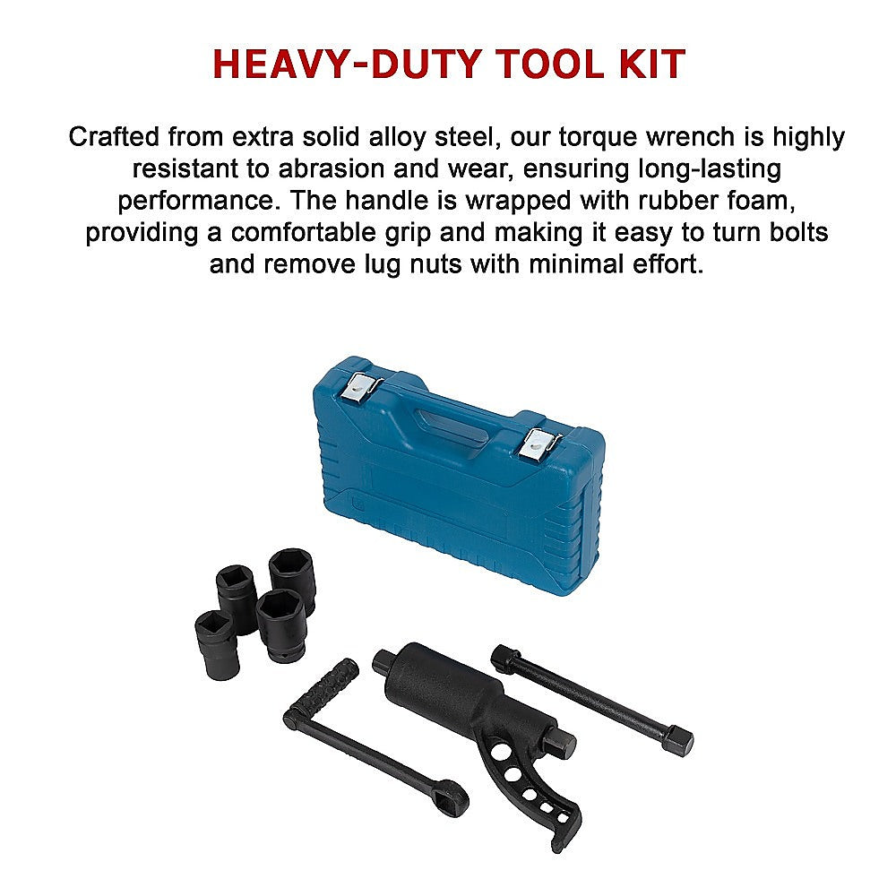 Torque Multiplier Wrench Set | 1:58 Ratio | Lug Nut Labor Saving | 4 Sockets Included