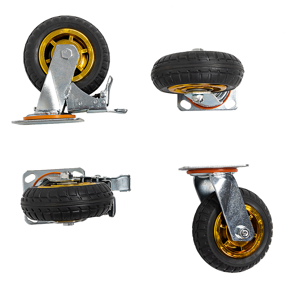 Castor Wheels Set | 4-Piece | 6" (150mm) Swivel Casters | 2 Brakes | 800KG Load Capacity