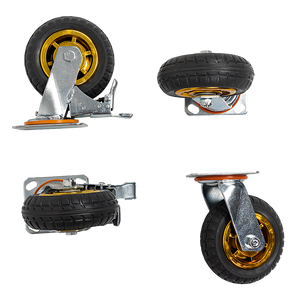 Castor Wheels Set | 4-Piece | 6" (150mm) Swivel Casters | 2 Brakes | 800KG Load Capacity