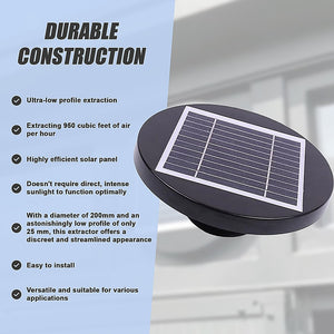 Solar Powered Roof Vent Fan | Loft Ventilator for Boat RV Greenhouse Shed Caravan