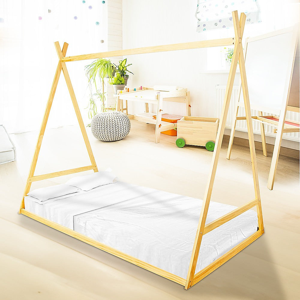 Kids Tent Montessori Toddler Floor Bed | Wooden Bedframe