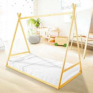 Kids Tent Montessori Toddler Floor Bed | Wooden Bedframe