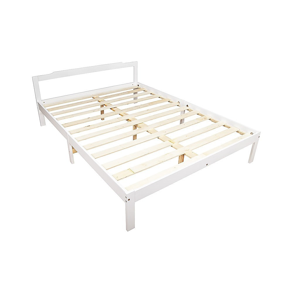 Double Wooden Bed Frame | Home Furniture | White
