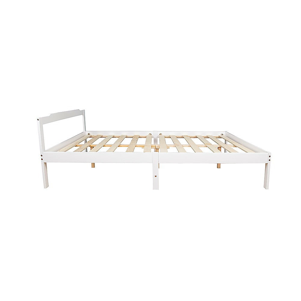 Double Wooden Bed Frame | Home Furniture | White