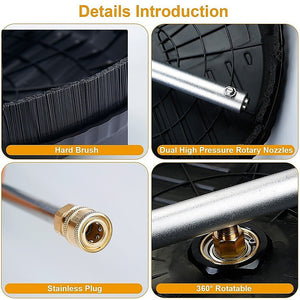 Pressure Washer Surface Cleaner | 4000 PSI | 44CM with 2 Extension Wands