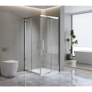 Adjustable 1000x1000mm Double Sliding Door Glass Shower Screen | Chrome