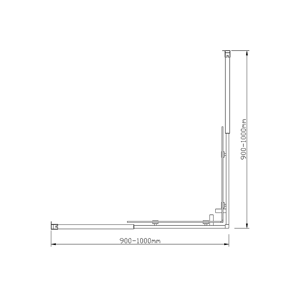 Adjustable 1000x1000mm Double Sliding Door Glass Shower Screen | Chrome