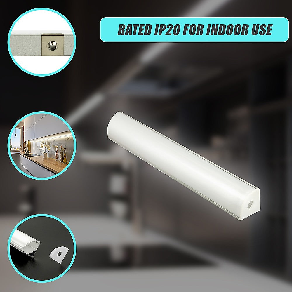 10 x 1M Aluminium LED Strip Light Channel Profiles | Kitchen Cabinet Lighting