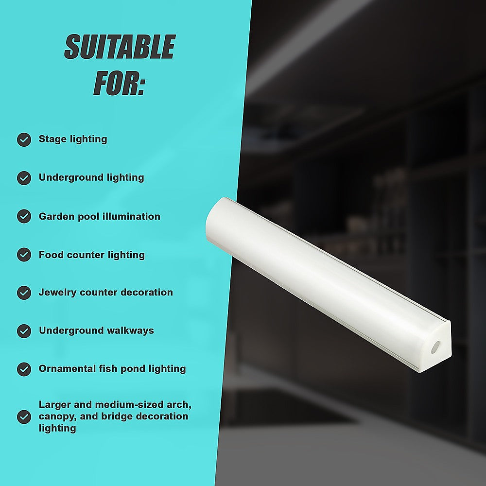 10 x 1M Aluminium LED Strip Light Channel Profiles | Kitchen Cabinet Lighting