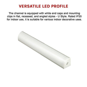 10 x 1M Aluminium LED Strip Light Channel Profiles | Kitchen Cabinet Lighting
