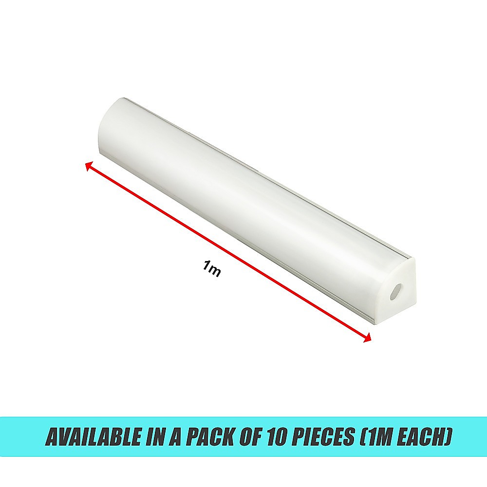 10 x 1M Aluminium LED Strip Light Channel Profiles | Kitchen Cabinet Lighting
