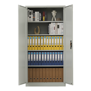 Two-Door Metal Cabinet Shelf Storage for Home Office Gym