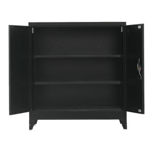 Two-Door Metal Short Cabinet Shelf Storage for Home Office Gym