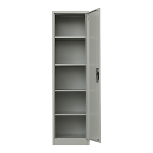 Single-Door Metal Tall Cabinet Shelf Storage for Home Office Gym