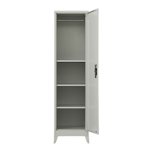 Single-Door Metal Tall Cabinet Shelf Storage for Home Office Gym