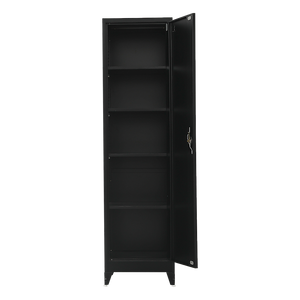 Single-Door Metal Tall Cabinet Shelf Storage for Home Office Gym