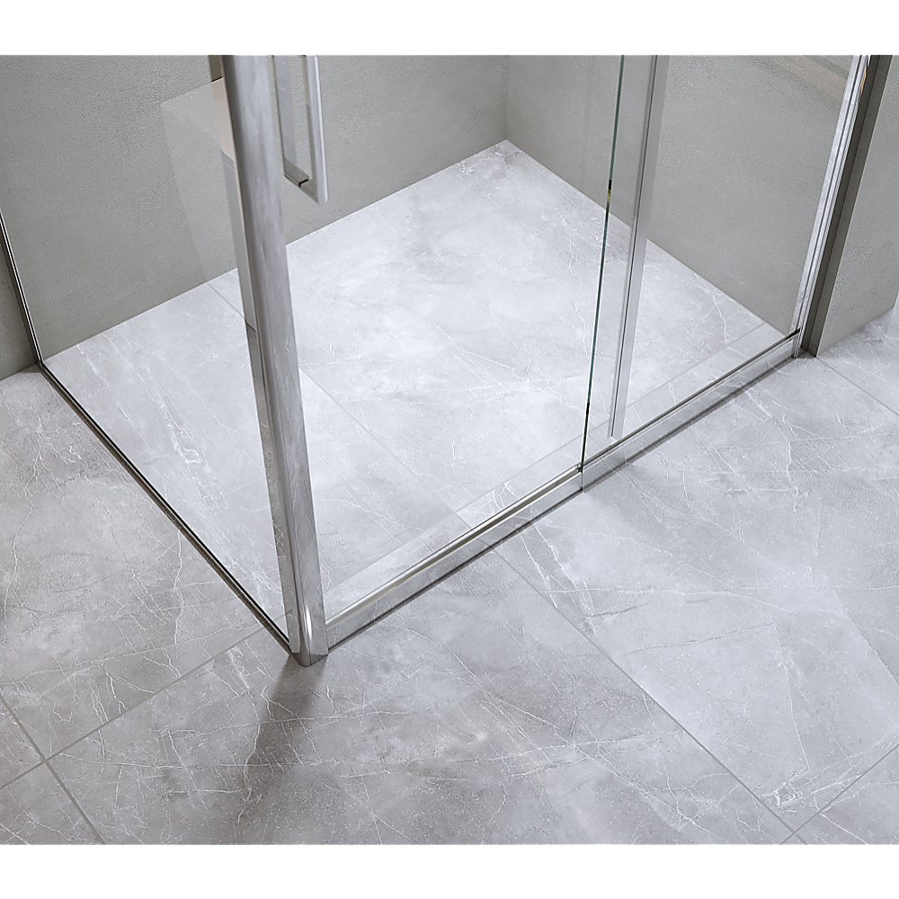 Adjustable 1300x1010mm Single Door Corner Sliding Glass Shower Screen | Chrome