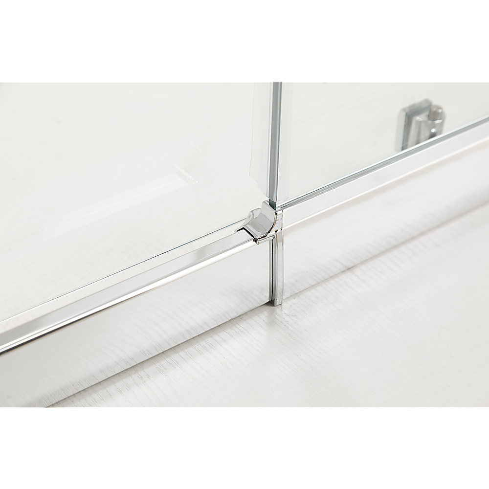 Adjustable 1300x1010mm Single Door Corner Sliding Glass Shower Screen | Chrome