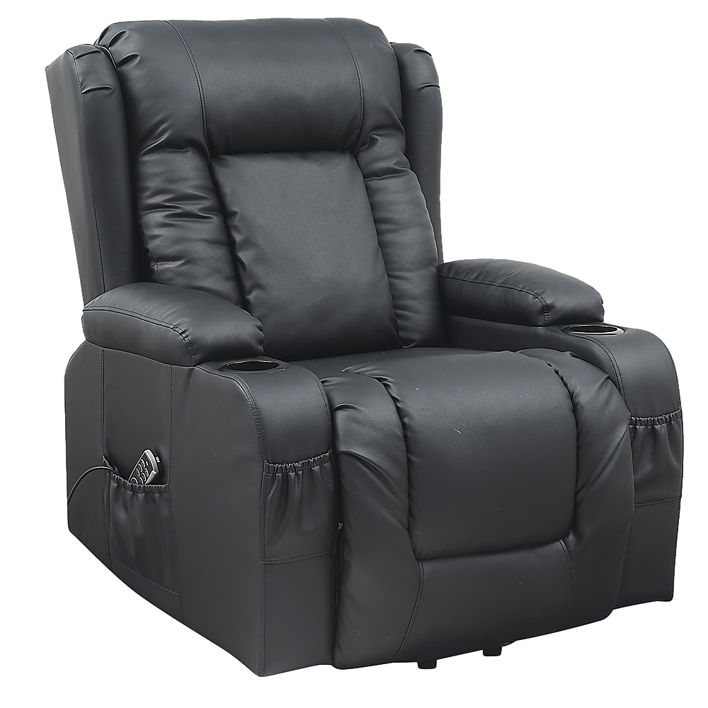 Lift Heated Leather Recliner | Electric Massage Chair | USB Port | Adjustable Comfort