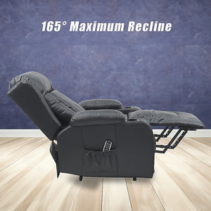 Lift Heated Leather Recliner | Electric Massage Chair | USB Port | Adjustable Comfort