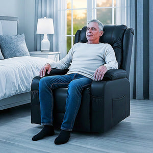 Lift Heated Leather Recliner | Electric Massage Chair | USB Port | Adjustable Comfort