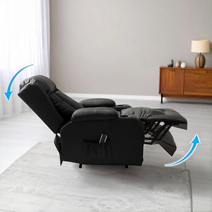 Lift Heated Leather Recliner | Electric Massage Chair | USB Port | Adjustable Comfort