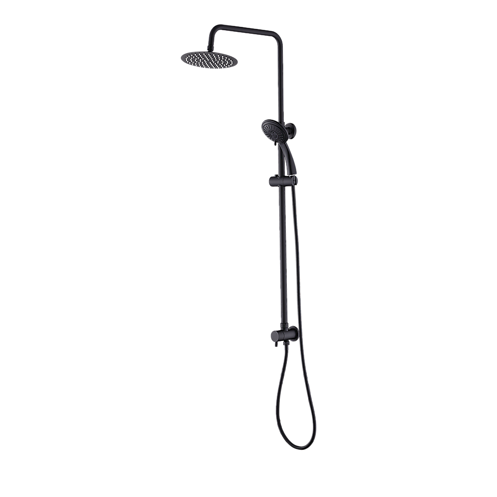 WELS 8" Rain Shower Head Set | Rounded Dual Heads | Faucet | High Pressure | Handheld